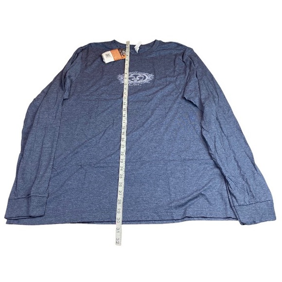 Flying Fisherman Men's 2X T-Shirt Fishing Tarpon Outlaw Long Sleeve Blue Heather - Picture 2 of 8